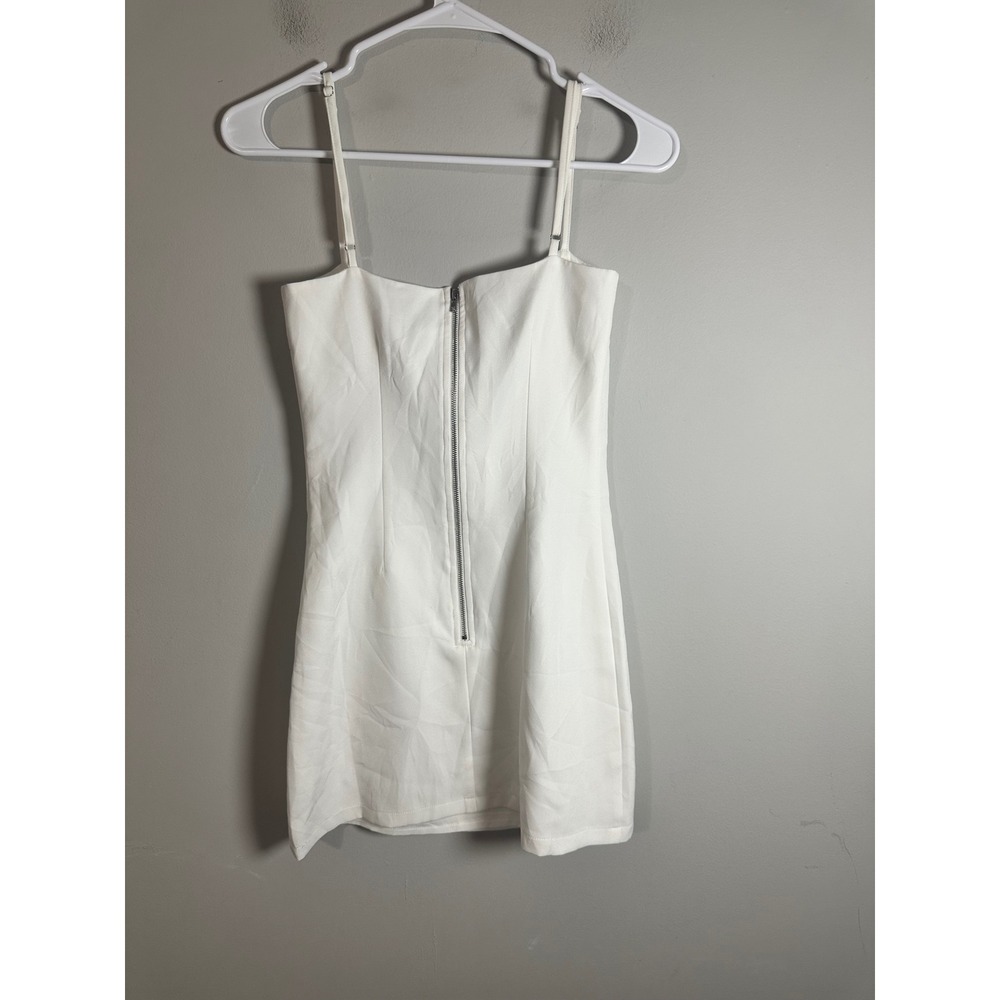 White Fox Boutique Only Want You Mini Dress White Square Neck Bodycon XS NWT - Picture 8 of 8